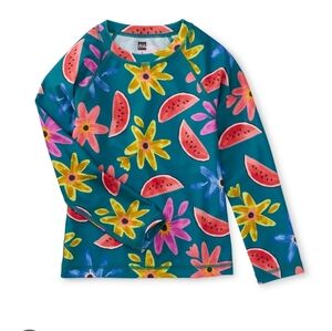 NWT Tea Teal with Floral and Watermelon Print Rashguard